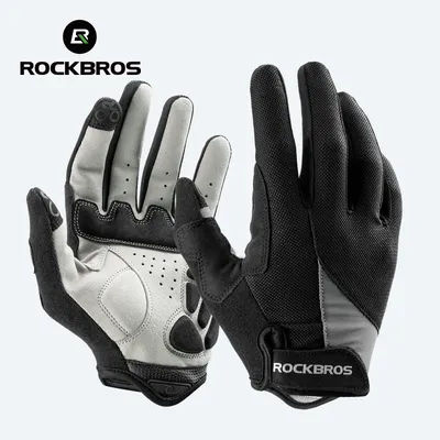 ROCKBROS Windproof Cycling Gloves Bicycle Touch Screen Riding MTB Bike Glove Thermal Warm Motorcycle Winter Autumn Bike Clothing