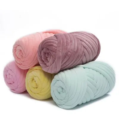 1KG 1000G Super Chunky Yarn Bag Thick Bulky Giant Thread White for Hand Knitting DIY Arm Coarse Velvet Soft Big Blanket Carpet 자
