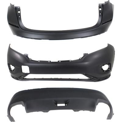 Replacement Bumper Cover Front - Primed, Rear Upper Lower Textured, & Rear, SET-REPN010369PQ-3
