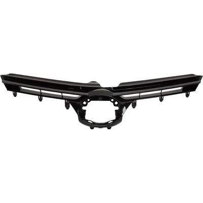 Replacement Grille Assembly Plastic Painted Black Grille, 1-year unlimited-mileage warranty RT07010012