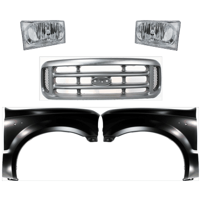 Replacement Grille Assembly Plastic Painted Silver Grille, 1-year unlimited-mileage warranty KIT-022423-581