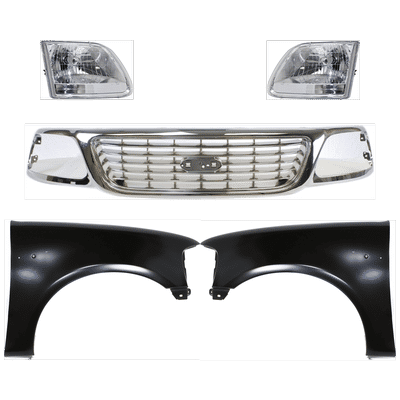 Replacement Grille Assembly Plastic Chrome Grille, 1-year unlimited-mileage warranty KIT-022423-990