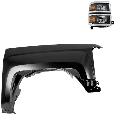 Replacement Fender Steel Primed, Front, Passenger Side, 1-year unlimited-mileage warranty KIT-022123-15404