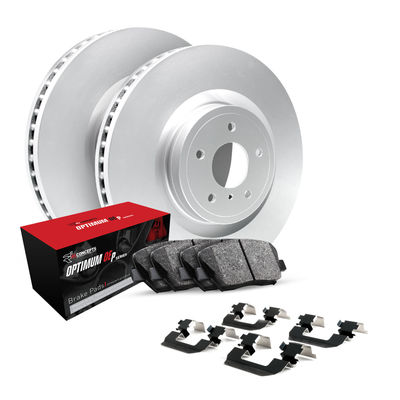 R1 Concepts Brake Disc & Pad Kit GEO-Carbon Rotors with Optimum OEp Pads Series, Front, 1 Year Limited Warranty WJUH1-27023
