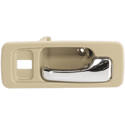 Replacement Interior Door Handle Beige bezel with chrome lever, Front, Passenger Side, 1-year unlimited-mileage warranty H462111