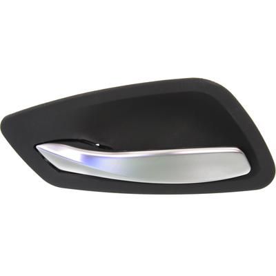 Replacement Interior Door Handle Black bezel with silver lever, Front or Rear, Driver Side, 1-year unlimited-mileage warranty REPB462306