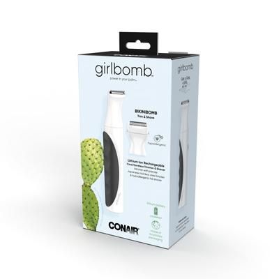 Conair Women's Girlbomb Bikini Trim & Shave Set, 6-1/2', Black/white