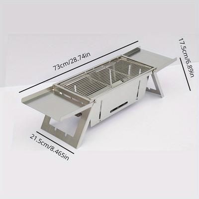 TEMU Portable Stainless Steel - 1- , & Thickened For Bbq, Barbecues – , No Rod/ Included