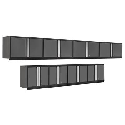 Newage Products Pro 3.0 Series 8-Piece Wall Storage System (4X 28", 4X 42"), Grey