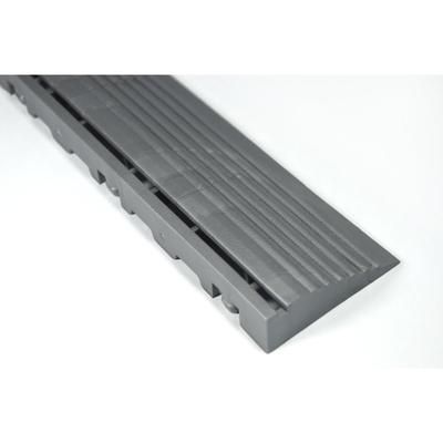 Swisstrax Pearl Grey Pro Series Pegged Floor Tile Edge Piece (10 Pack)