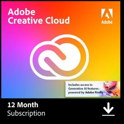 Adobe Creative Cloud Pro, 20 Creative Apps Plus 100Gb Storage 12-Month Subscription, Pc/mac, Esd
