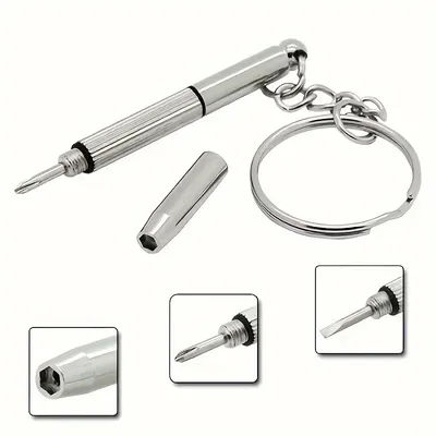 Mini cacciaviti per occhiali a mano Kit di riparazione per occhiali 3 in 1 Set di cacciaviti per occhiali da sole multifunzione con portachiavi