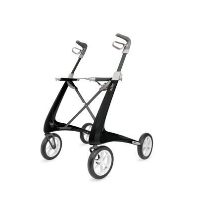 BYACRE Carbon Fiber Rollator with 16.5" W x 24" H Regular Seat, Black, 1 EA (BYA100MDBK)
