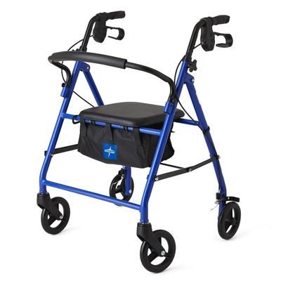 Medline Basic Rollator with 6" Wheels, Blue, Junior, 1 EA (MDS86850EBJR)
