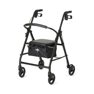 Medline Basic Steel Rollator with 6" Wheels, Black, 1 EA (MDS86830EBLS)