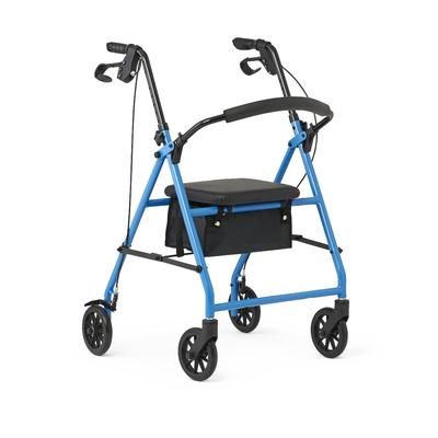 Medline Basic Steel Rollator with 6" Wheels, Light Blue, 1/CS (MDS86840EBS)