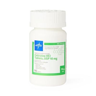 Medline Cetirizine Tablets, 10 mg, 90/Bottle, 1 BT (OTCM00016H)
