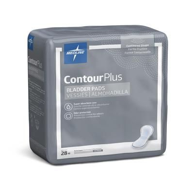 Medline ContourPlus Bladder Control Pad for Incontinence, Ultimate, 8" x 17", 28/BG (BCPE03Z)