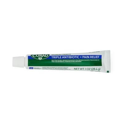 Curad Triple Antibiotic Plus Pain Relief Ointment, 1 oz. Tube, 12/CS (CUR001232)