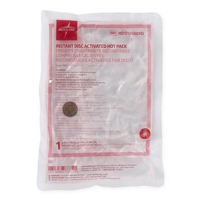 Medline Disc-Activated Nonwoven Instant Hot Packs, Size L, 6" x 9", 24/CS (MDS139009D)