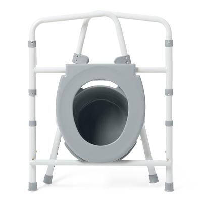 Medline Economy Steel 3-in-1 Folding Commode, Includes Seat, Bucket, and Splashguard, No Seat Lid or Armrests, 4/CS (G1-202EX4)