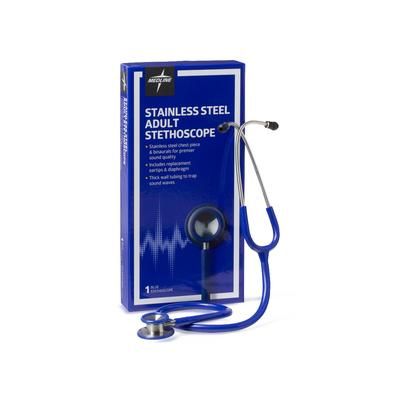 Medline Elite Adult Stainless Steel Stethoscope, Blue, 1 EA (MDS92270)