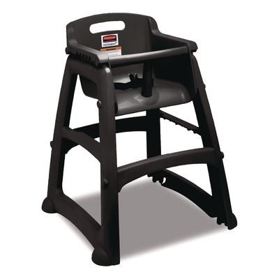 Rubbermaid Commercial Sturdy Chair Youth Seat with Casters, Black (RCPFG780508BLA)