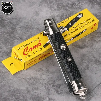 1pc Folding Spring Comb Hair Styling Tools Folding Pocket Comb Spring Comb Men's Beard Comb Accessories