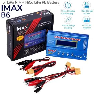 Digital Imax B6 80W Balance Charger T/Tamiya/XT60 Plug With 12V/6A DC Converter Adapter For RC Lipo NiMH NiCd Li-ion Battery