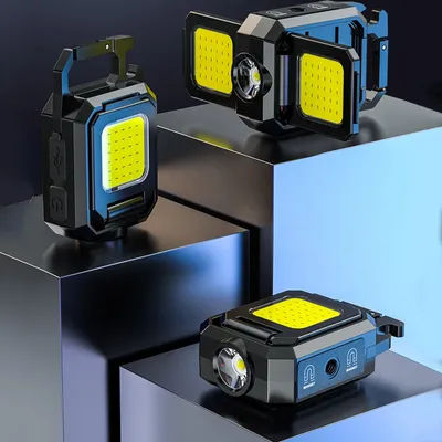 XPE Mini Keychain Light 1000LM COB LED Pocket Flashlight 800mAh Type-C USB Rechargeable IPX4 Waterproof Portable Outdoor Tool