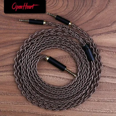 OPENHEART Kingwood 8 Core Litz OCC Headphone Cable 1 to 2 jack dual 3.5/2.5/4.4mm/XLR Pure copper Balanced Replacement Cable