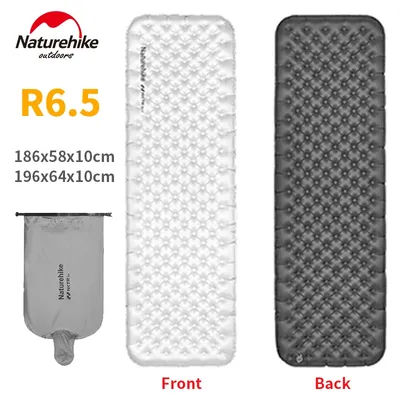 Naturehike R6.5 Inflatable Mat 10cm Thicken 20D Nylon TPU Ultralight Camping Tent Air Bed Warm Outdoor Hiking Sleeping Pad Bag