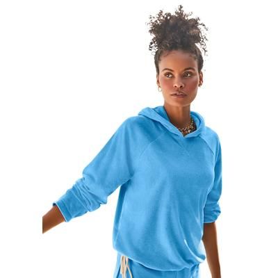 Plus Size Women's Baby French Terry Hoodie Cover Up by Swimsuits For All in Regatta (Size 22/24)