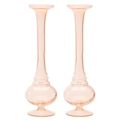 Pink Glass Stem Vase (Set of 2) by Melrose in Pink