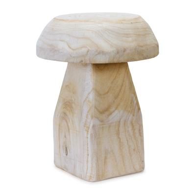 Wood Mushroom Stool 15.5"H by Melrose in Beige