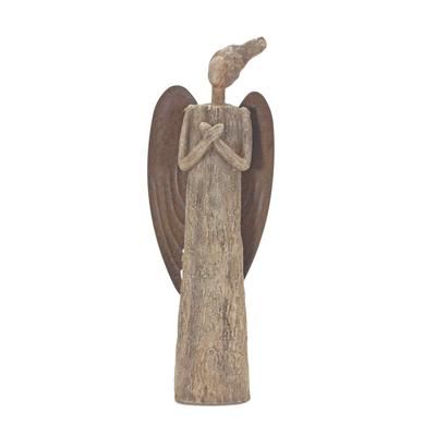 Angel 15"H Resin by Melrose in Brown