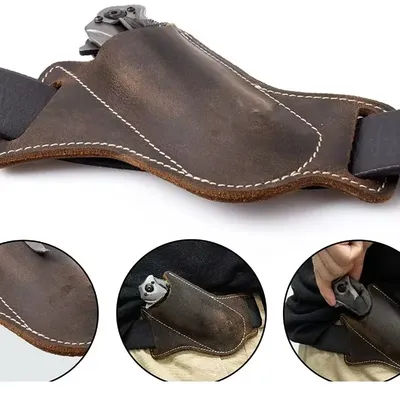 Gaine de rangement anti-rayures en cuir PU, couteau pliant, porte-ceinture, couteau de poche, outil d'emballage de camping, 1PC