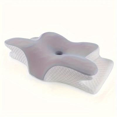 TEMU 1pc Ergonomic Cervical Pillow For Side Sleepers - Orthopedic Neck Support, Machine Washable Cover, White, Neck Support Pillow