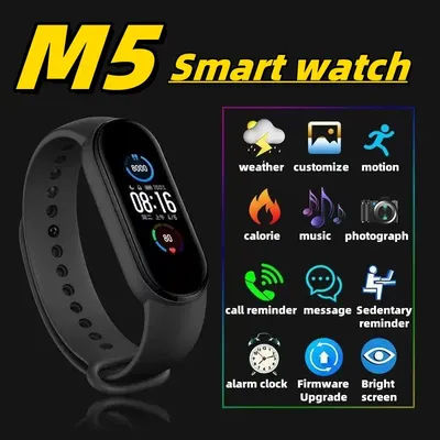 M5 smartwatch numérique hommes et femmes Bluetooth fitness tracker montre exercice fréquence