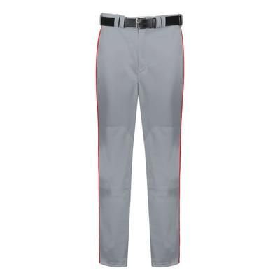 Russell Athletic R11LGB Youth Piped Diamond Series Baseball Pant 2.0 in Gray/True Red size Small | Polyester
