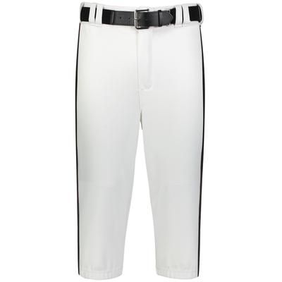 Russell Athletic R21LGM Piped Diamond Series Baseball Knicker 2.0 in White/Black size Medium | Polyester