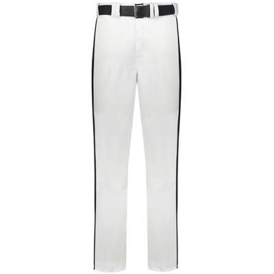 Russell Athletic R14DBM Piped Change Up Baseball Pant in White/Black size Medium | Polyester