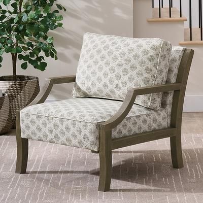 Kendall Accent Chair - Heathered Basketweave Natural - Grandin Road