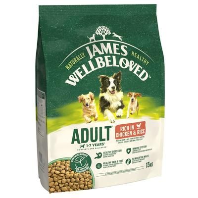15kg Chicken & Rice James Wellbeloved Adult Dry Dog Food