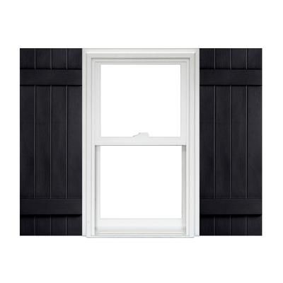 Homeside 4 Board and Batten Joined Vinyl Shutters (1 Pair) 14-1/2 Inch x 47 Inch - 050 Black