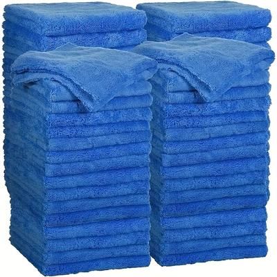 TEMU Liuzixuan 30-pack Microfiber Cleaning Cloths, 16x16 Inch, 500 Gsm, Lightweight, Quick-drying, -free For Car Polishing & Detailing