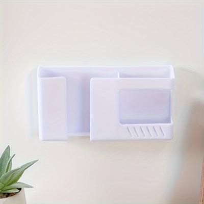 TEMU Easy-install Wall Mount Phone Charging Holder & Remote Control Organizer - No Drill, Damage-free Storage Rack