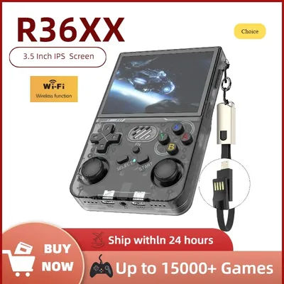 R36XX Retro Handheld Video Game Console Linux System 3.5 Inch IPS Screen 64/128GB WiFi Game Player