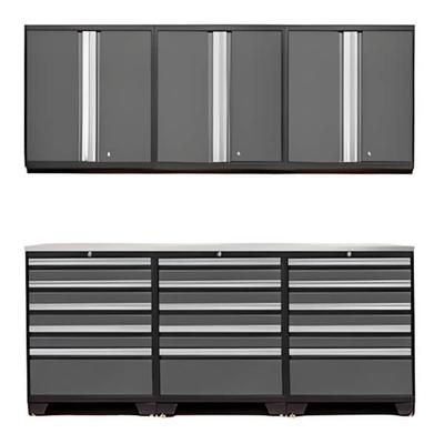 NewAge Garage Cabinets PRO Grey 7-Piece Garage Storage Set with Stainless Steel Top