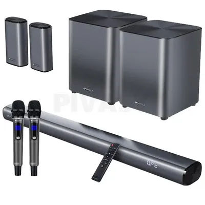 Système audio de cinéma maison avec barre de son, 8 pouces, HiFi, puissance 100W, écho, mur, caisson de basses, haut-parleurs, 5.1 TV, PC, ensemble domestique, HDMI, fibre coaxiale
